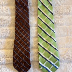 Jos. A. Bank Brown and Green Silk Ties